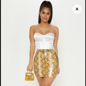 Snake skin Faux leather skirt